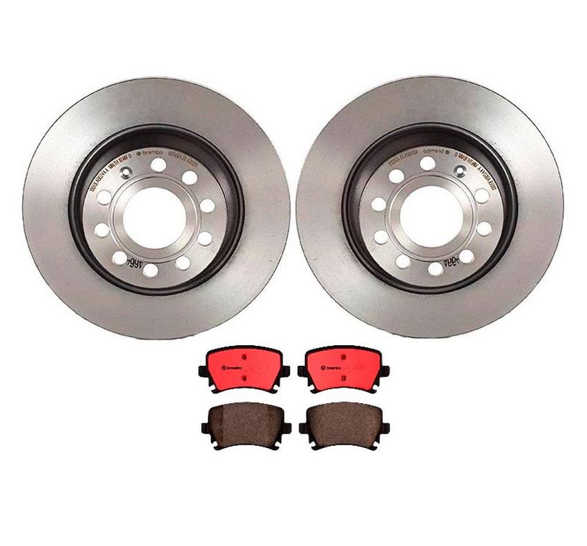 Audi VW Brakes Kit - Pads and Rotors Rear (282mm) (Ceramic) 8E0698451J - Brembo 1536194KIT